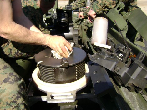 Breach block being cleaned with 46BIO